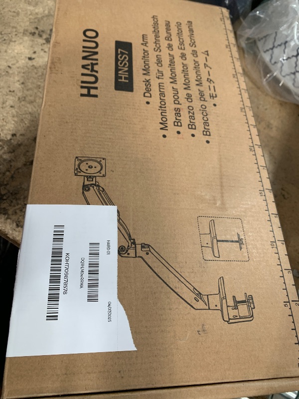 Photo 1 of HUANUO Single Monitor Arm for 40 inch Screens, Ultrawide Computer Monitor Mount Holds 26.48 lbs, Upgraded Adjustable Monitor Stand with USB, C-Clamp & Grommet Base, VESA 75x75 or 100x100mm