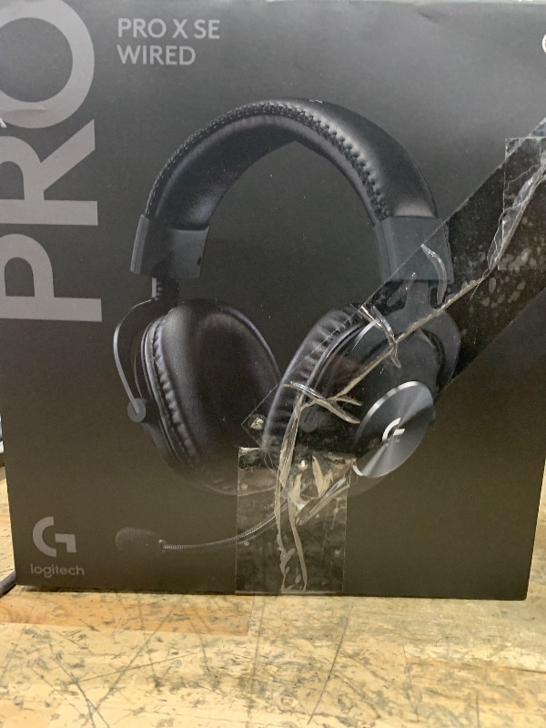 Photo 1 of ***SEE NOTES*** 
Logitech G Pro X SE Wired Gaming Headset: Blue VO!CE Detachable Boom Mic, DTS 7.1, 50 mm Drivers, USB/3.5mm Aux, USB DAC Included, for PC, Xbox, PS5, PS4 - Black