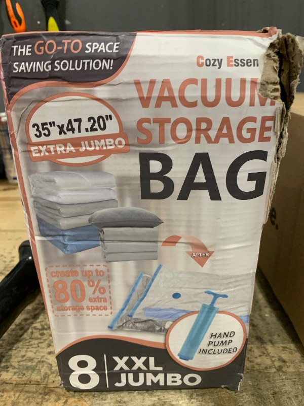 Photo 1 of 8 Pack XXL Jumbo Vacuum Storage Bags, Extra Large Vacuum Seal Bags for Comforters, Bedding, Blanket Storage, Giant Space Saver Bags for Huge Stuffed Toy(47.2x35 in)