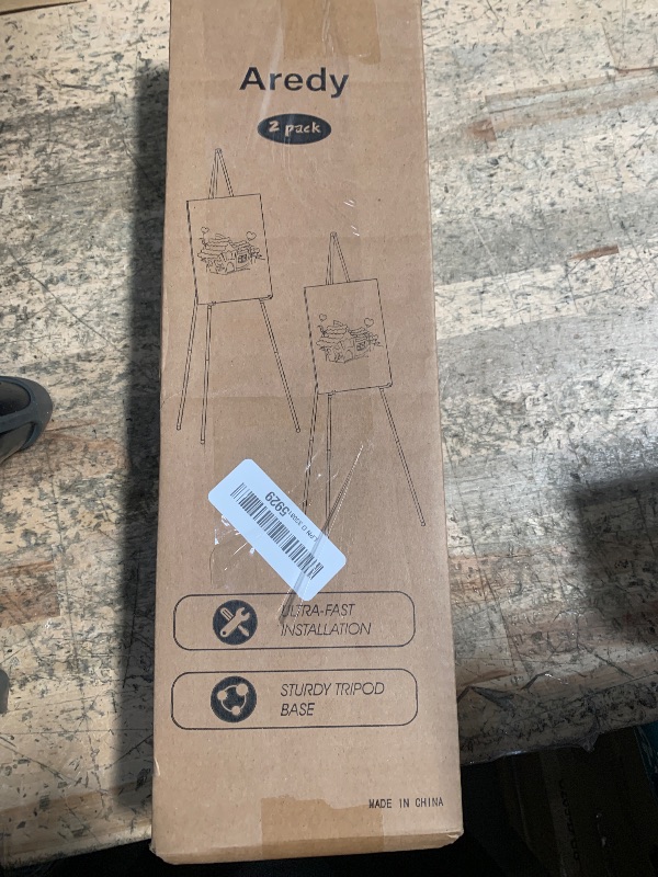 Photo 1 of Easel Stand for Display, Aredy 63" Portable Painting Easel, Lightweight Metal Easels for Painting Canvas, Wedding Sign (2 Pack)