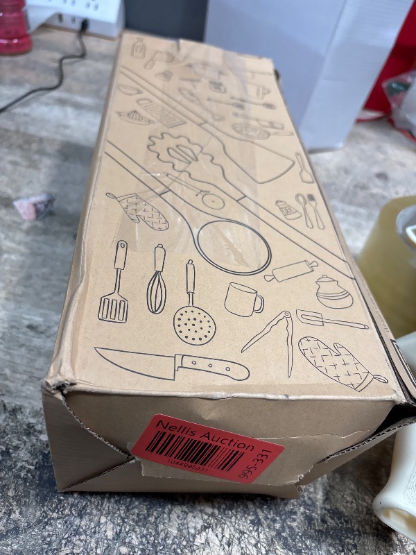 Photo 1 of Silicone Cooking Utensils Set - Silicone Kitchen Utensils for Cooking Wooden Handles, 446°F Heat Resistant Kitchen Utensil Spatula Sets w Holder, Gadgets for Non-Stick Cookware BPA FREE (Khaki)