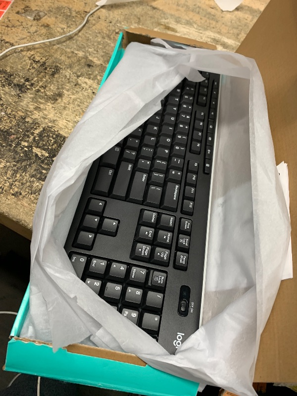 Photo 1 of Logitech K270 Wireless Keyboard for Windows, 2.4 GHz Wireless, Full-Size, Number Pad, 8 Multimedia Keys, 2-Year Battery Life, Compatible with PC, Laptop, Black