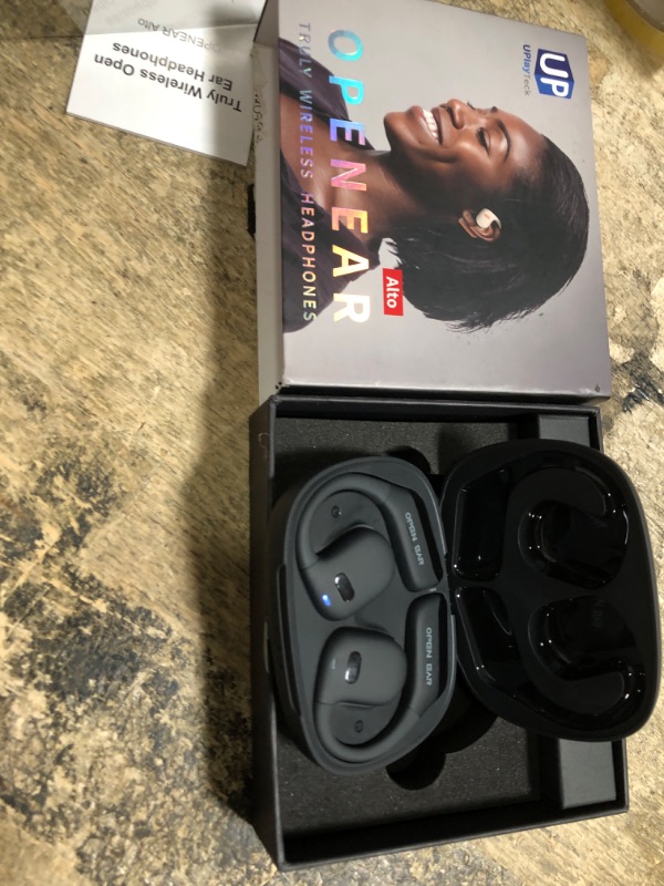 Photo 1 of Fotgear Open-Ear True Wireless Headphones - Bluetooth 5.3 Air Conduction Earbuds with Earhooks & Dual Mic, Headsets Compatible with iPhone & Android, IPX5 Waterproof Earphones for Sports, Black