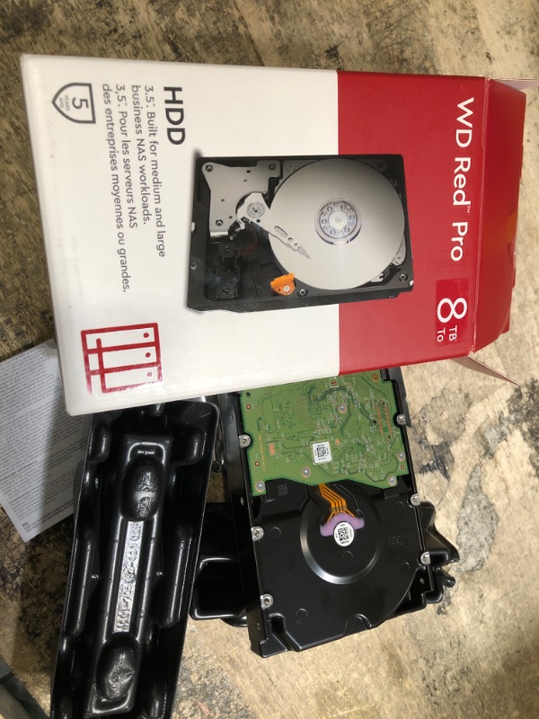 Photo 1 of Western Digital 8TB WD Red Pro NAS Internal Hard Drive HDD - 7200 RPM, SATA 6 Gb/s, CMR, 256 MB Cache, 3.5" - WD8005FFBX