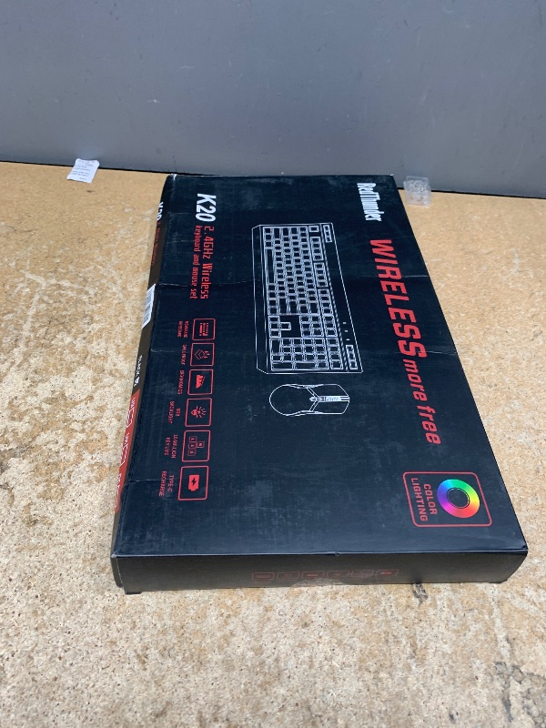 Photo 1 of RedThunder K20 Wireless Keyboard and Mouse Combo, Full Size Anti-Ghosting Keyboard with Multimedia Keys + 7D 4800DPI Optical Mice, Rechargeable RGB Gaming/Office Set for PC Laptop Mac Xbox (Black)