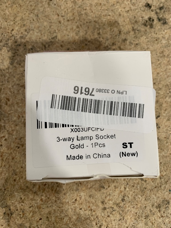 Photo 1 of 3 Way Lamp Socket Replacement, E26 Threaded Base, Turn Knob for Low-Medium-High Light Settings, Lamp Parts for Table and Floor Lamps Repair, Dimmable Light Bulb Socket with Lamp Switch (Gold)