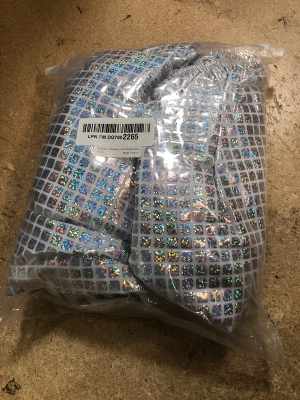 Photo 1 of SaitiMade Set of 3 Iridescent Silver Cylinder Pedestal Stand Covers, 3pcs Spandex Disco Cylinder Stand Covers for Party, Wedding or Birthday Event Decor (Only Contains Cylinder Covers)
