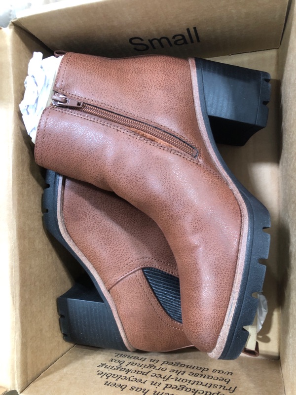 Photo 1 of (7.5W) Naturalizer Womens Bay Waterproof Heeled Ankle Boot Chocolate Brown Leather 7.5 W