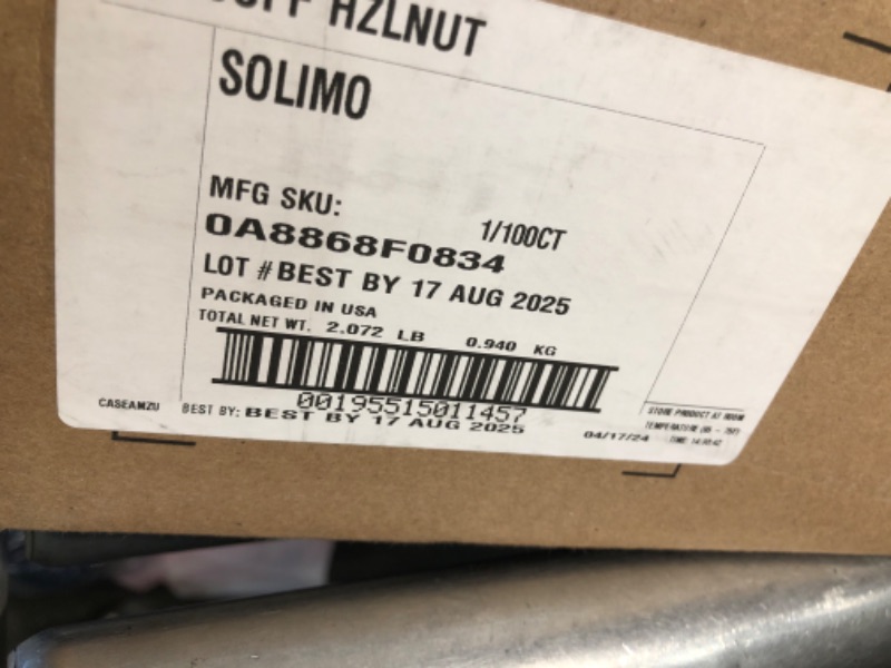 Photo 1 of Amazon Brand - Solimo Light Roast Coffee Pods, Compatible with Keurig 2.0 K-Cup Brewers, Hazelnut Flavored, 100 Count (Pack of 1)
BB : AUG \ 17\ 2025