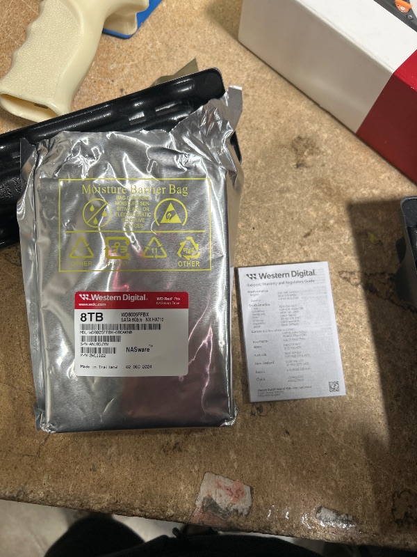 Photo 1 of Western Digital 8TB WD Red Pro NAS Internal Hard Drive HDD - 7200 RPM, SATA 6 Gb/s, CMR, 256 MB Cache, 3.5" - WD8005FFBX
