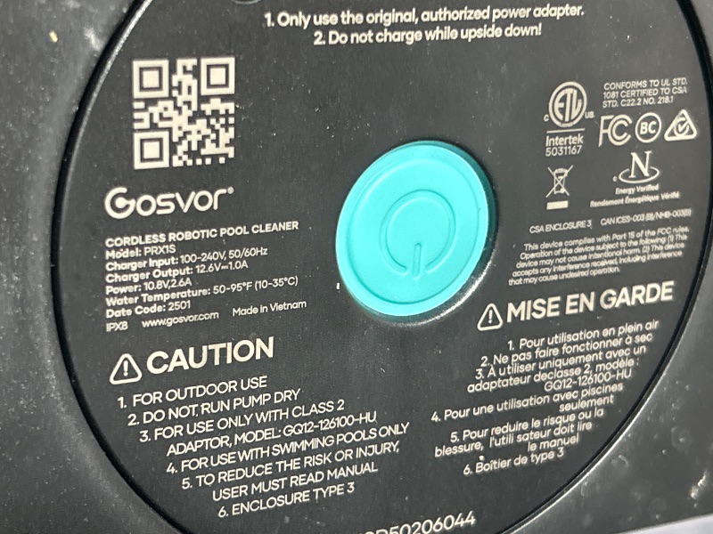Photo 1 of (USED/FAIR) (UNABLE TO TEST FULLY) Gosvor Cordless Robotic Pool Cleaner, Lasts 90 Min, Automatic Vacuum for Above-Ground Pools up to 860 Sq.ft, Portable, Self-Parking, Orange