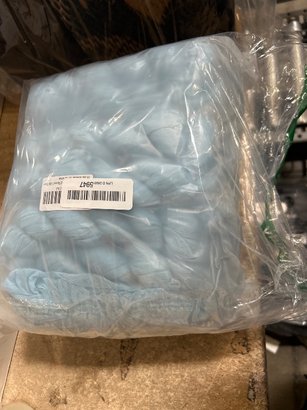 Photo 1 of 12Pack Baby Blue Cheesecloth Table Runner 35x120Inch Spring Easter Cheese Cloth Table Runner 10FT Boho Gauze Table Runners Rustic Sheer Table Runners for Wedding Bridal Shower Baby Shower Party Decor
