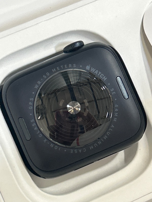 Photo 1 of Apple Watch SE (2nd Gen) [GPS 44mm] Smartwatch with Midnight Aluminum Case with Midnight Sport Band M/L. Fitness and Sleep Trackers, Crash Detection, Heart Rate Monitor, Retina Display