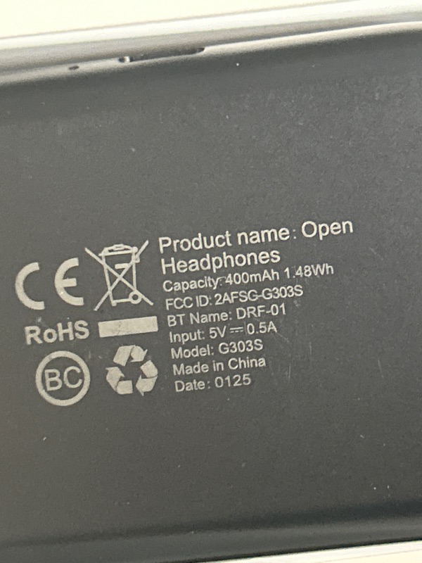 Photo 1 of DARONGFENG Open Ear Wireless Bluetooth Headphones, Pain-Free Air Conduction Ear Buds with LED Digital Display Charging Case, Sweat Resistant for Running, Safe Driving, and Extended Daily Use