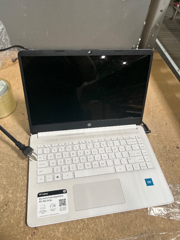Photo 1 of *** FINAL SALE, PARTS ONLY ***HP 14 Laptop, Intel Celeron N4020, 4 GB RAM, 64 GB Storage, 14-inch HD Touchscreen, Windows 11 Home, Thin & Portable, 4K Graphics, One Year of Microsoft 365 (14-dq0080nr, Snowflake White)