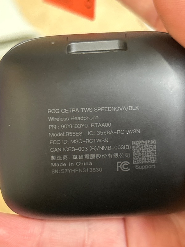 Photo 1 of ASUS ROG Cetra True Wireless Gaming Headphones (2.4 GHz & Bluetooth 5.3, ROG SpeedNova, 24-bit 96 kHz Audio, Dirac Opteo, Bone-Conduction AI Microphones, Adaptive ANC, 46-Hour Battery Life)- Black