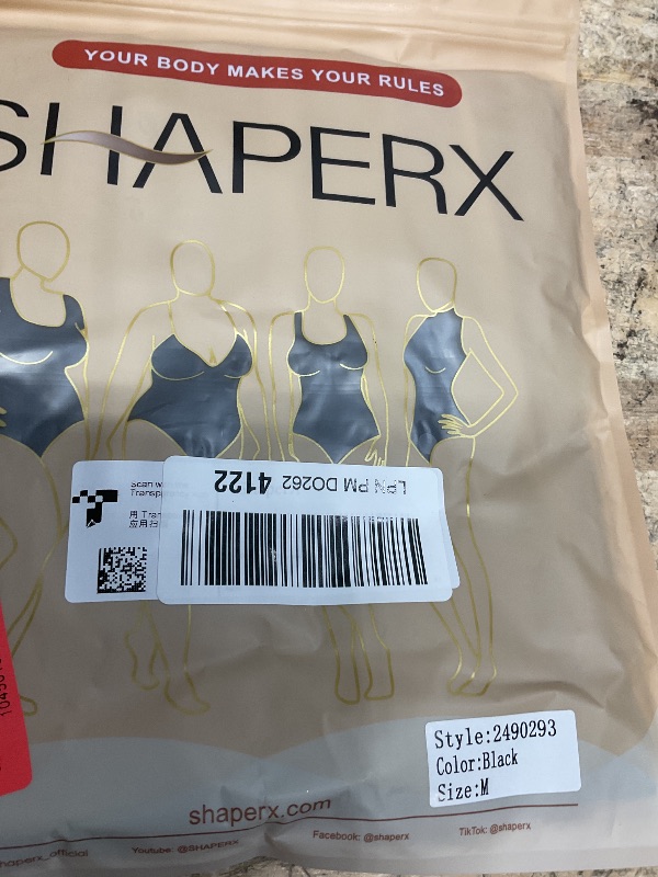 Photo 1 of SHAPERX Shapewear for Women Tummy Control Open Bust Thigh Slimmer Body Shaper, SZ2490293-Black-M