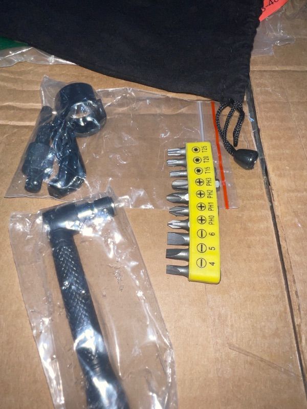 Photo 1 of 17Pcs Flexible Drill Bit Extension, Include 3Pcs Rotatable Socket Adapter 2Pcs Hex Shank 105° Right Angle Drill Attachment 10 Short Screwdriver Bits 90° Angled Bits and Bendable Drill Bit Extension