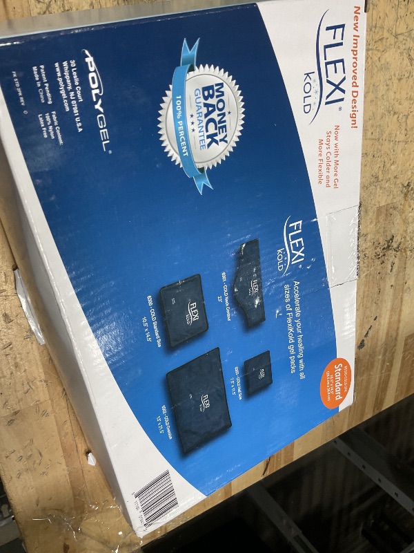 Photo 1 of 2 FlexiKold Gel Ice Packs (Standard Large: 10.5" x 14.5") - Reusable Cold Pack for Injuries, for Back Pain Relief, Migraine Relief Pad, After Surgery, Postpartum, Headache, Shoulder - 6300-COLD 2PK