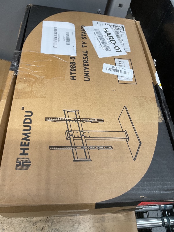 Photo 1 of ***MISSING HARDWARE*** Universal TV Stand - Table Top TV Stand for 27-60 inch LCD LED TVs - 6 Level Height Adjustable TV Base Stand with Tempered Glass Base & Wire Management, VESA 400x400mm