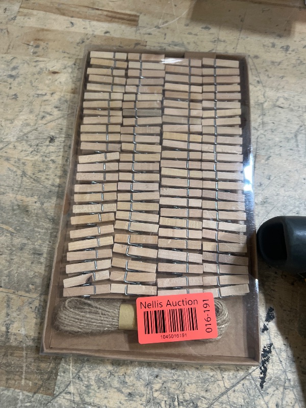 Photo 1 of 1.35 Inch Mini ClothesPins for Photo?100 Pcs? with 32 Feet Jute Twine?Mini Clothes Pins for Crafts,Wooden Small Clothes Pins for Pictures,Tiny Decorative Clothespins for Baby Shower(Natural Color)