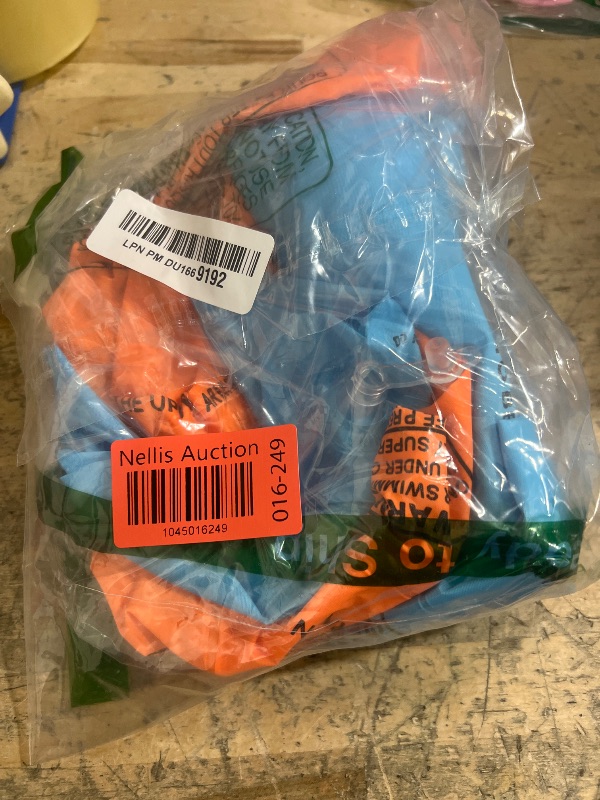 Photo 1 of 10Leccion 2 Pack Inflatable Arm Floaties for Toddlers, Blow up Water Wings for Kids, Swimming Arm Bands Floatation for Children and Adults 30-150LBS(Blue and Orange)