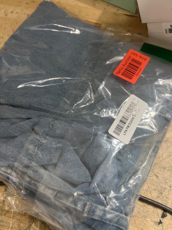 Photo 1 of (BAGGED) (19) Women's Low Rise Baggy Jeans Washed Straight Wide Leg Denim Pants Casual Loose Boyfriend Jean Streewear Trousers Light Blue