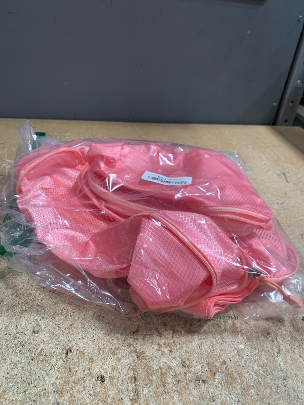 Photo 1 of 8 Set Compression Packing Cubes for Travel, Packing Cubes Compression Travel Accessories Expandable Packing Organizers for Carry on Luggage Suitcase (Pink)