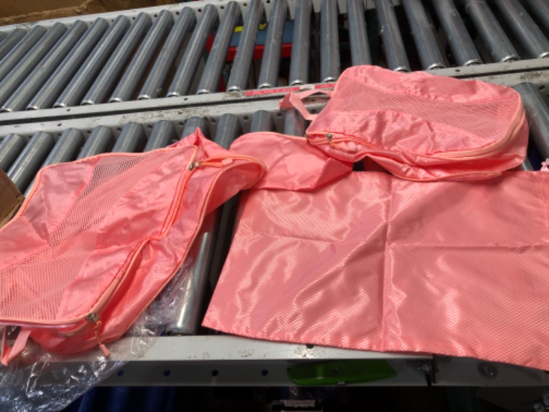 Photo 1 of 8 Set Compression Packing Cubes for Travel, Packing Cubes Compression Travel Accessories Expandable Packing Organizers for Carry on Luggage Suitcase (Pink)
