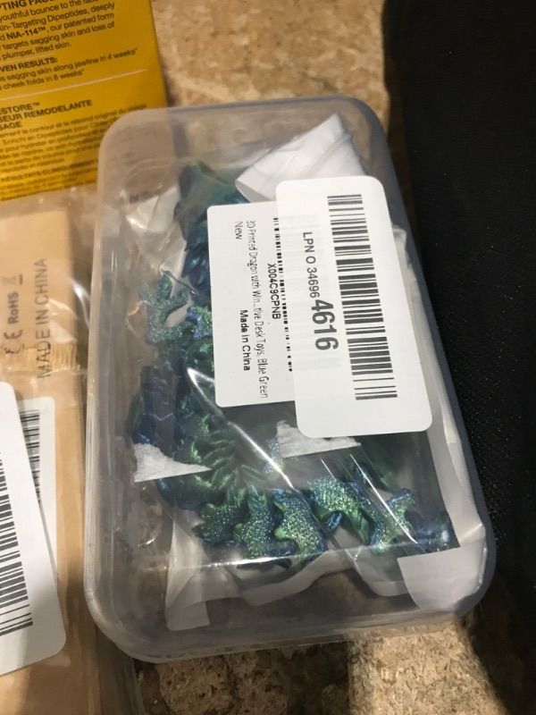 Photo 1 of 3D Printed Articulated Winged Dragon for Home Office Decor - Executive Desk Toy, Blue Green