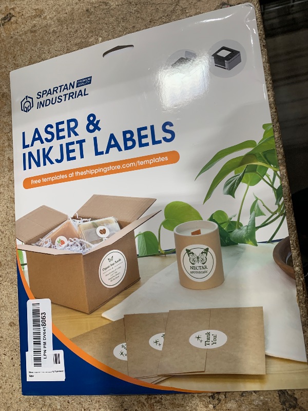 Photo 1 of 3" Circle Printable Labels Compatible with Inkjet and Laser Printers - 30 Sheets, 180 Matte White Round Stickers for Product Labeling, Organization, and Custom Tags - Spartan Industrial