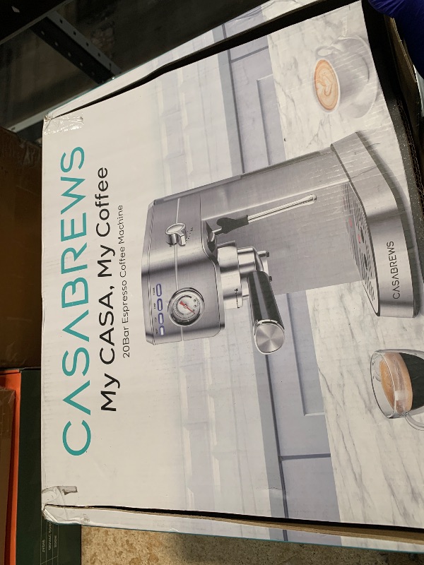 Photo 1 of CASABREWS CM5418 Espresso Machine 20 Bar, Compact Espresso Maker with Steam Milk Frother, Stainless Steel Coffee Machine with 34oz Removable Water Tank for Cappuccino, Latte, Silver