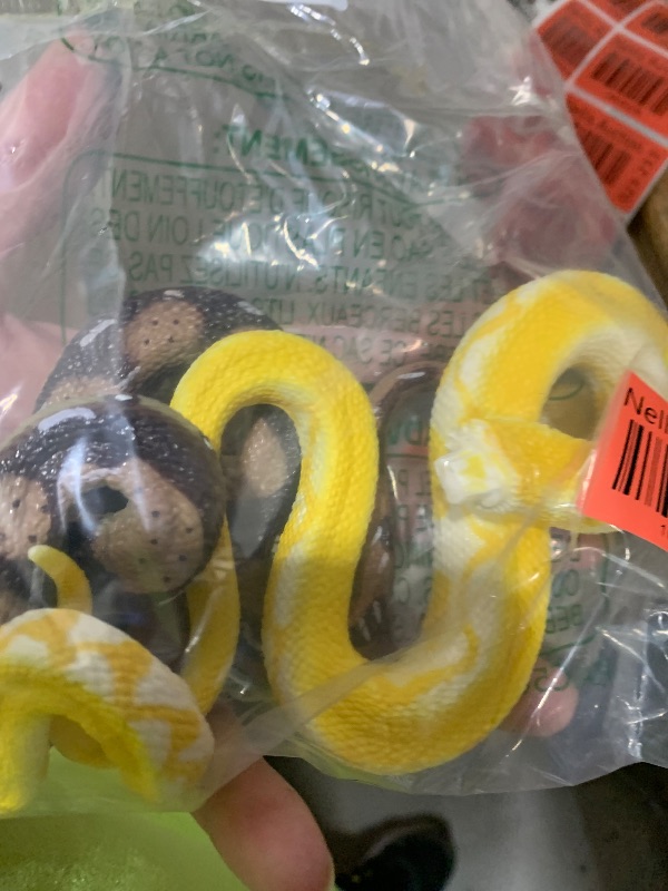 Photo 1 of 2pcs Realistic Fake Snakes Toy Rubber Snake Figure for Halloween Prank Props Fake Snake Scare Birds and Squirrels, Boa Constrictor Figurines (Pack of 2)