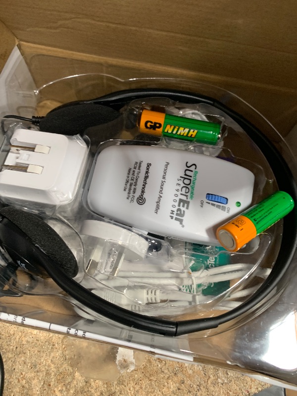 Photo 1 of SuperEar Rechargeable Personal Sound Amplifier - 50dB Amplifier with Headphones, Earbuds and Tactile 3 Tone Frequency - Sound Amplifiers for Seniors, Adults and Elderly - Model SE9000HP (PSAP)