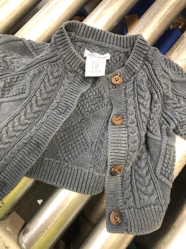 Photo 1 of (12m) Amazon Essentials x Sofia Grainge Unisex Babies' Fisherman Cardigan Sweater, Dark Navy