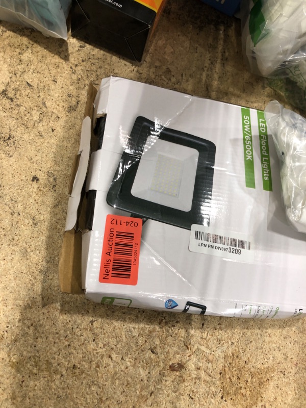 Photo 1 of 1 Pack 50W Super Bright Flood Light Outdoor, 5000LM LED Work Light with 5.9FT Plug, IP65 Waterproof 6000K Daylight White Outside LED Flood Light with 180Adjustable Bracket for Garage, Yard