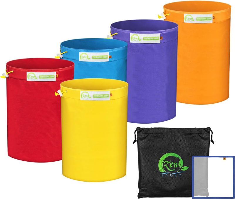 Photo 1 of YSSOA 5-Gallon 5-Bag Filteration Bag, with Filter Screen and Storage Pouch, 5-Pack