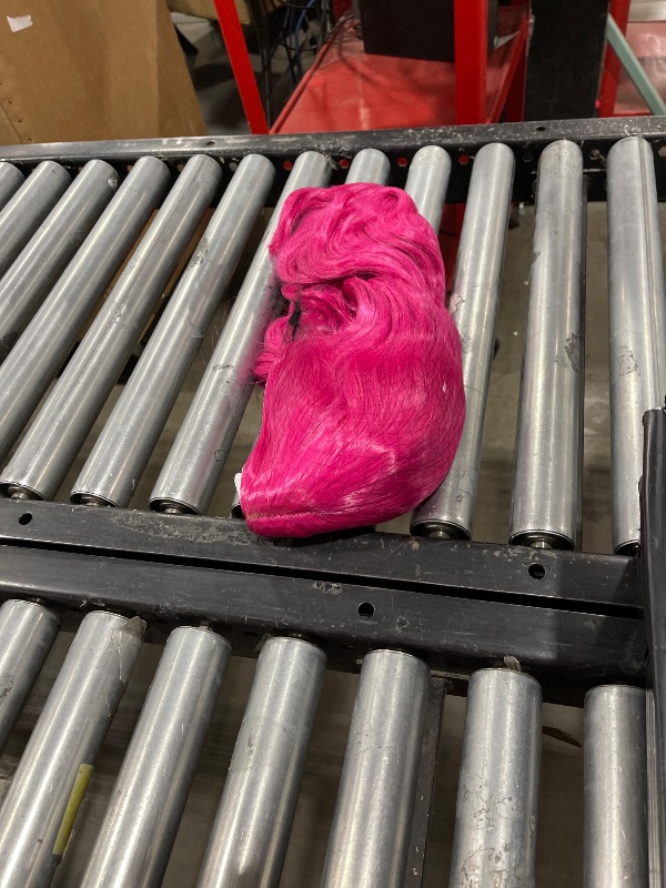 Photo 1 of BERON Hot Pink Wig Long Curly Wig Hot Pink Wavy Wigs for Women Daily Party Cosplay with Hairnet