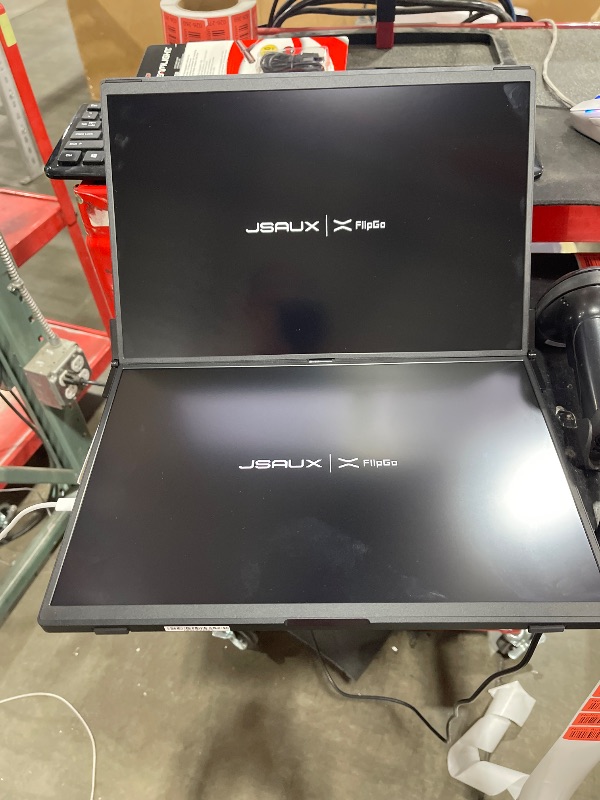 Photo 1 of JSAUX FlipGo Pro 16" Dual Portable Monitors, 2.5K Triple Laptop Screen Extender, Portable IPS Dual-Screen Monitor for Laptop[Windows/Linux/MacOS] Magnetic Design/DisplayLink/One Cable to Dual/HiDPI