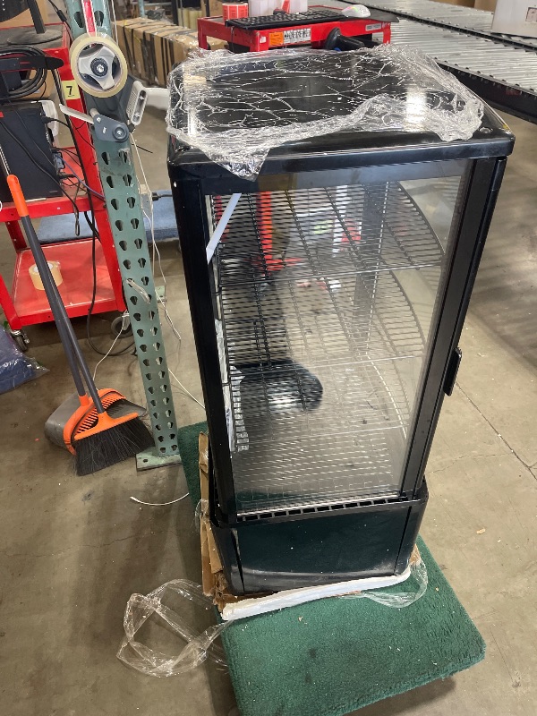 Photo 1 of VEVOR XC-78L(1R) Cake Refrigerated 3 Cu.Ft./85L Countertop Pastry, Commercial Display Case with LED Lighting, TURBO, Frost-Free Air-Cooling, Locked Door for Bakery, 18.8 x 16.9 x 38 in, Black