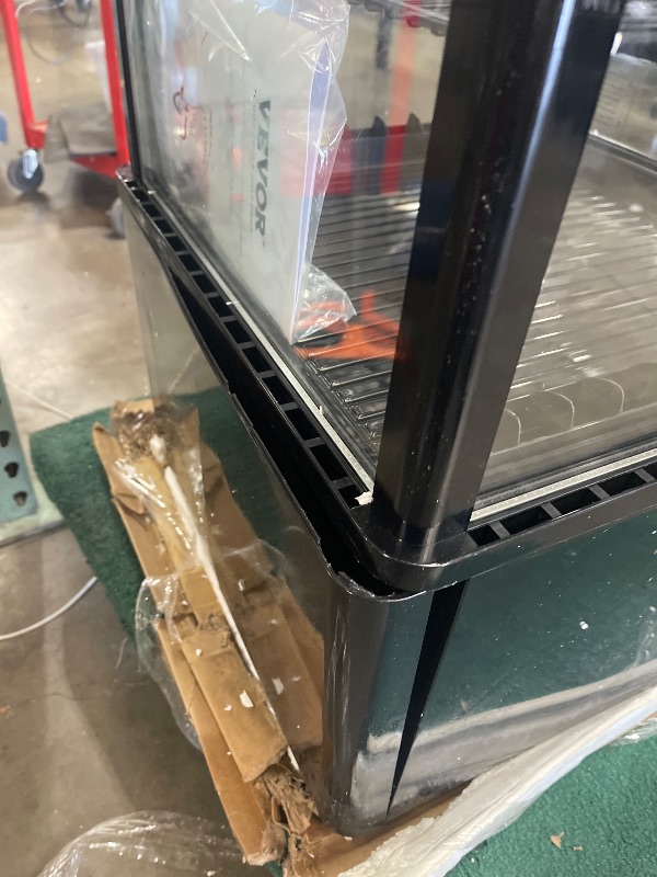 Photo 1 of VEVOR XC-78L(1R) Cake Refrigerated 3 Cu.Ft./85L Countertop Pastry, Commercial Display Case with LED Lighting, TURBO, Frost-Free Air-Cooling, Locked Door for Bakery, 18.8 x 16.9 x 38 in, Black