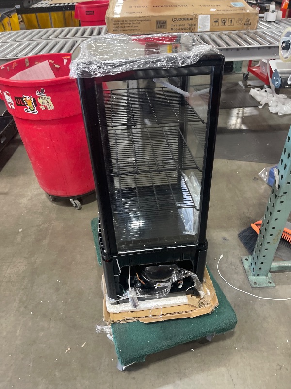 Photo 1 of VEVOR XC-78L(1R) Cake Refrigerated 3 Cu.Ft./85L Countertop Pastry, Commercial Display Case with LED Lighting, TURBO, Frost-Free Air-Cooling, Locked Door for Bakery, 18.8 x 16.9 x 38 in, Black