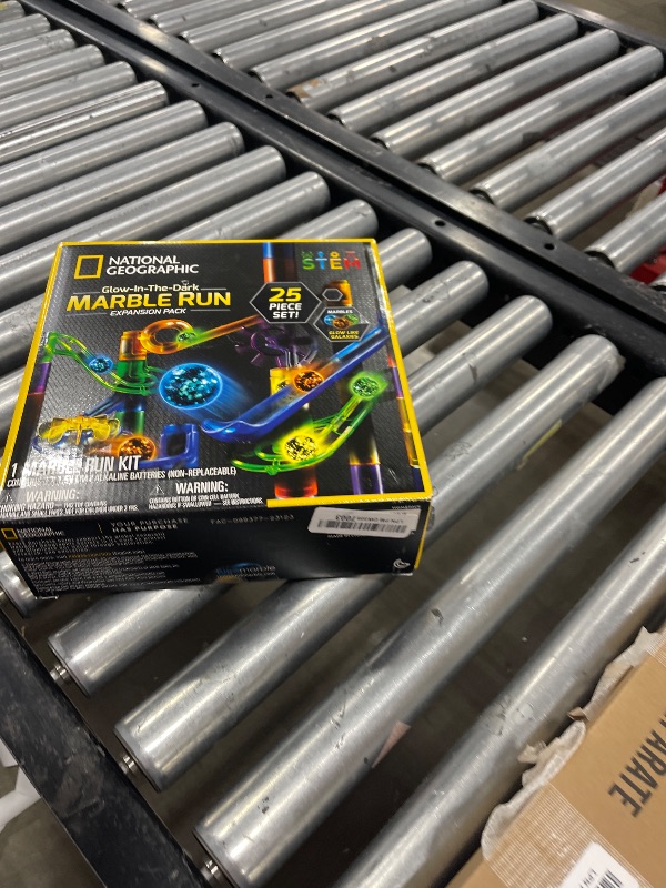 Photo 1 of NATIONAL GEOGRAPHIC Glowing Marble Run Expansion Pack - 5 Glow in The Dark Glass Marbles, 20 Construction Pieces, UV Light, Great Creative STEM Toy for Girls and Boys