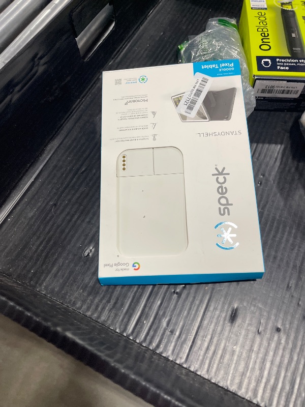 Photo 1 of Speck Google Pixel Tablet 2023 Case and Stand - Full Back, Thin, Scratch Resistant, Drop Protection & Adjustable Kickstand - Works with Google Pixel Charging Speaker Dock - White & Silver StandyShell