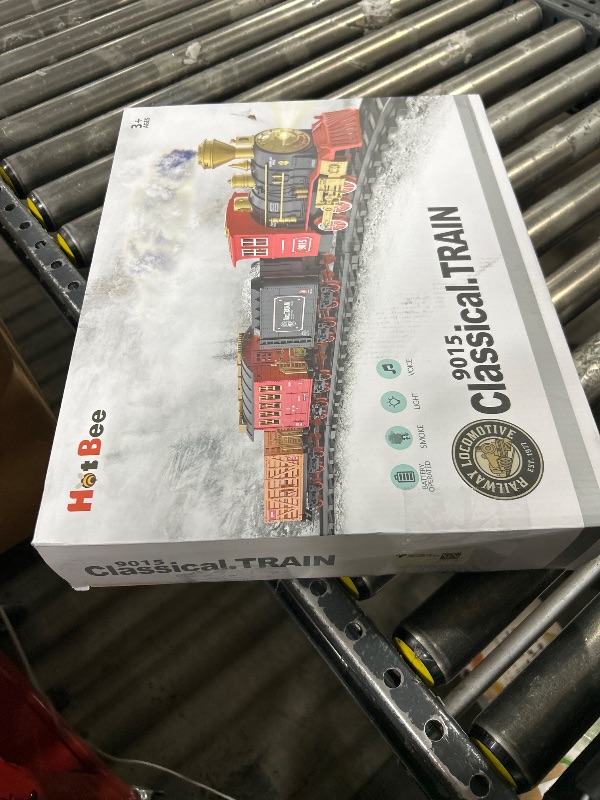 Photo 1 of Hot Bee Train Set - Train Toys for Boys with Smokes, Lights and Sound, Toy Train Set for Under Christmas Tree, Toddler Model Trains for 3 4 5 6 7 8+ Years Old Kids Christmas Toys Gifts