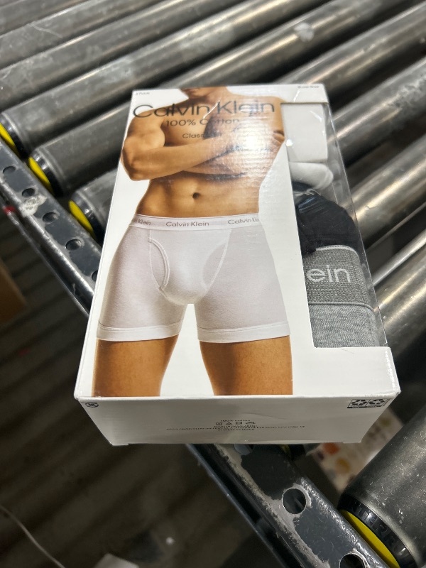 Photo 1 of Calvin Klein Men's Cotton Classics 3-pack Boxer Brief, Black, Grey Heather, White, Large