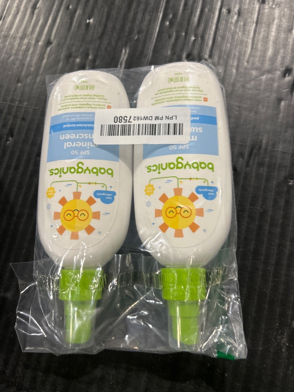 Photo 1 of Babyganics SPF 50 Baby Sunscreen Spray | UVA UVB Protection | Octinoxate & Oxybenzone Free | Water Resistant, Unscented, 6 Fl Oz (Pack of 2)