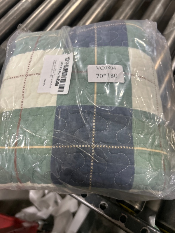 Photo 1 of vctops Cotton Quilted Sofa Cover Farmhouse Green Plaid Sectional Couch Covers Non Slip Sofa Slipcover Furniture Protector for Dogs Pet Kids, 1 Piece/Not All Set (Type A,27"x70")