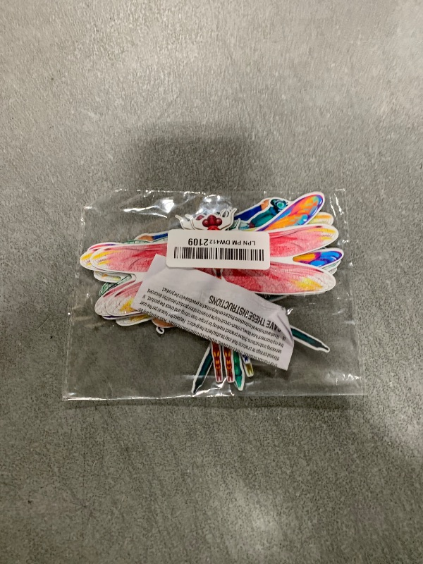 Photo 1 of 12 Pieces Dragonfly Screen Door Magnets Double Sided Screen Stickers Magnetic Flexible Door Protector Decorative Multicolor Refrigerator Magnets for Sliding Doors(Bright Style)