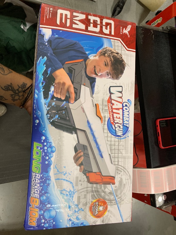 Photo 1 of Electric Water Gun, Automatic Water Gun with Water Absorption, 610CC Capacity Double Shooting Mode Water Guns,Range up to 32-45 FT, Summer Water Gun Toys for Pool Party Beach Outdoor